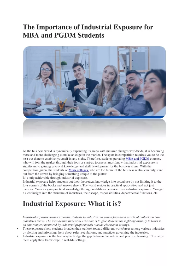 the importance of industrial exposure