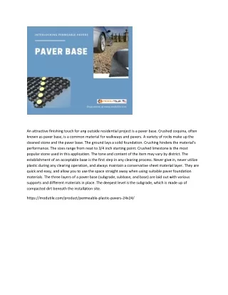 Paver Base