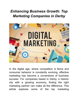 Enhancing Business Growth_ Top Marketing Companies in Derby