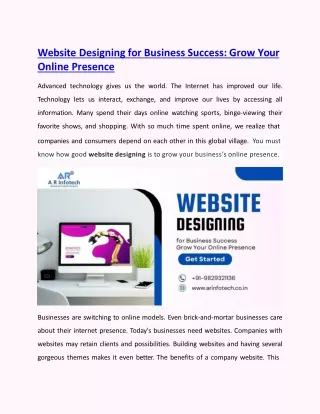 Website Designing for Business Success: Grow Your Online Presence