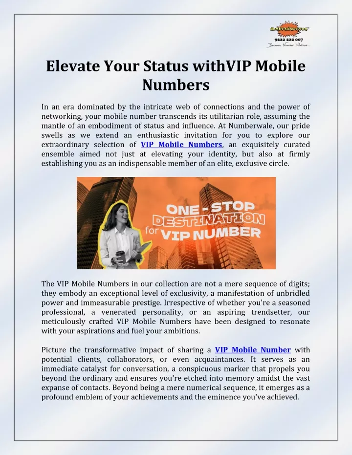 elevate your status withvip mobile numbers