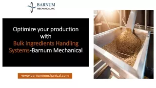 optimize your production with bulk ingredients handling systems barnum mechanical