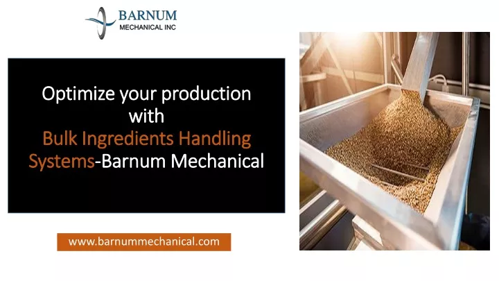 optimize your production with bulk ingredients handling systems barnum mechanical