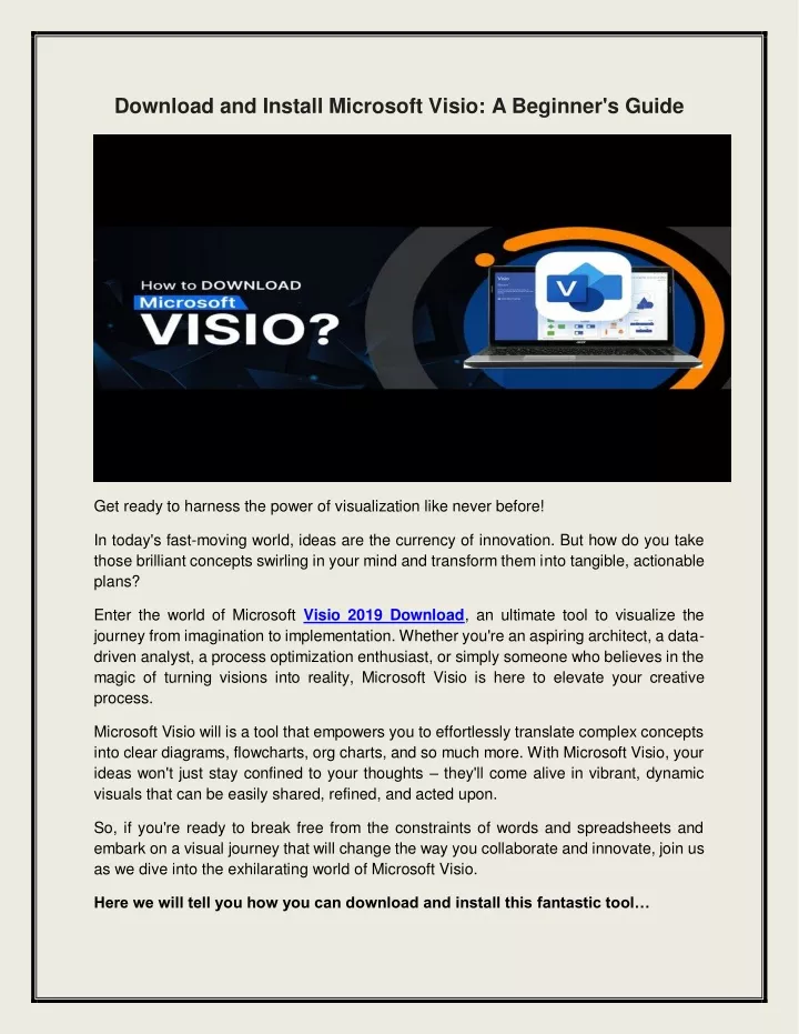download and install microsoft visio a beginner