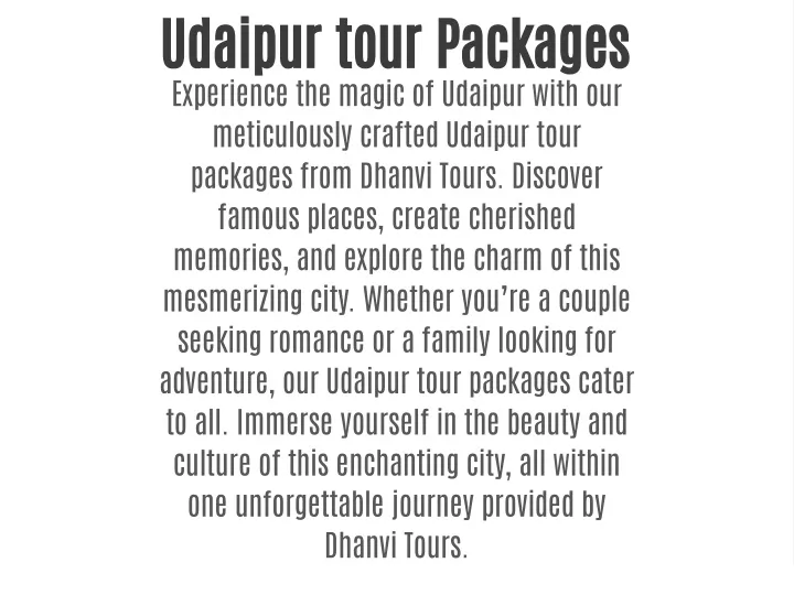 udaipur tour packages experience the magic