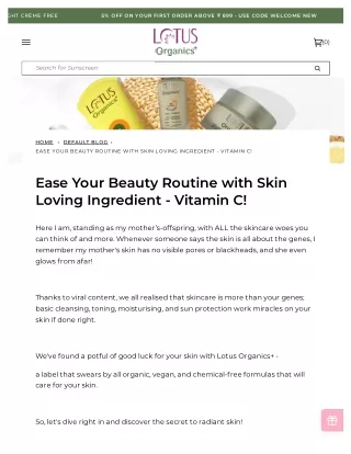 Ease Your Beauty Routine with Skin Loving Ingredient - Vitamin C!