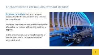 Cheapest Rent A Car In Dubai Without Deposit