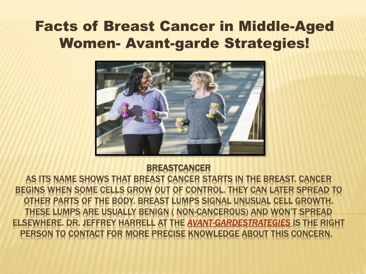 facts of breast cancer in middle aged women avant garde strategies
