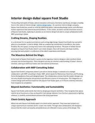 Interior design dubai square Foot Studio