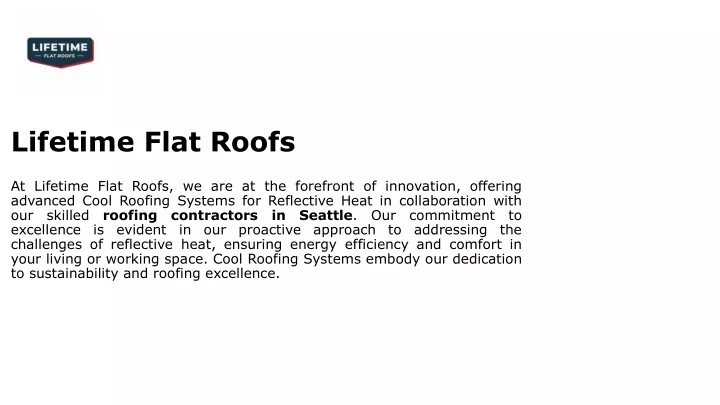 lifetime flat roofs