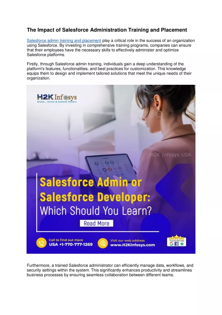 the impact of salesforce administration training