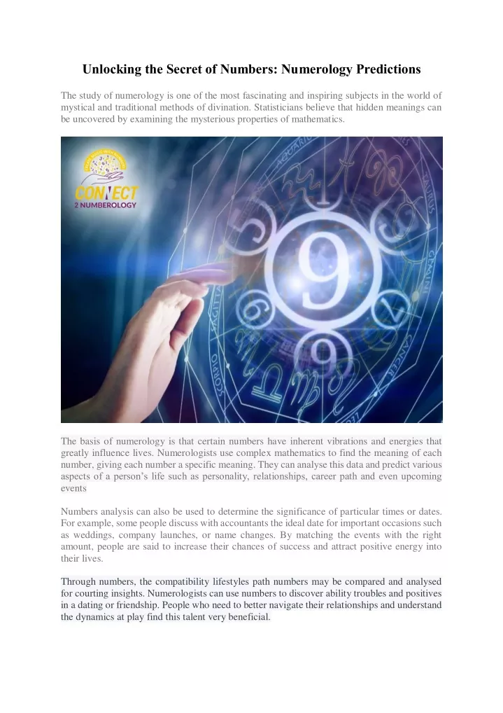 unlocking the secret of numbers numerology