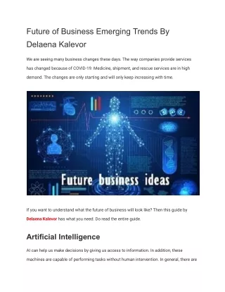 Innovation and Transformation: Delaena Kalevor on the Future of Business