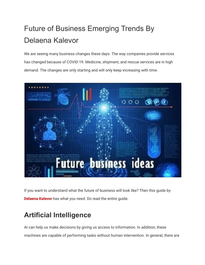 future of business emerging trends by delaena