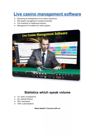 Live casino management software