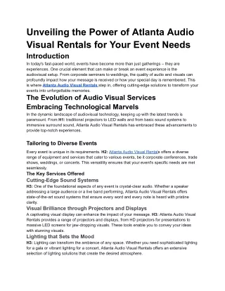 unveiling the power of atlanta audio visual