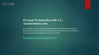 Personal Training Roseville Ca  Anytimefitness.com