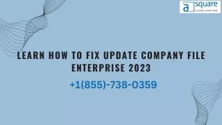 Learn How to Fix update company file enterprise 2023