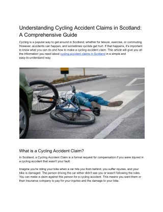Understanding Cycling Accident Claims in Scotland: A Comprehensive Guide