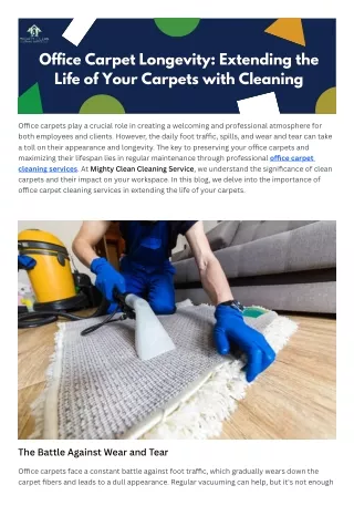 Office Carpet Longevity Extending the Life of Your Carpets with Cleaning