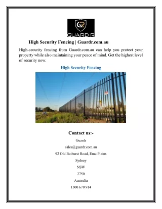 High Security Fencing  Guardr.com