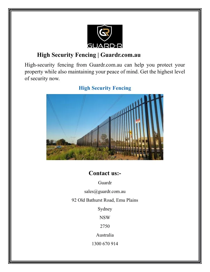 high security fencing guardr com au