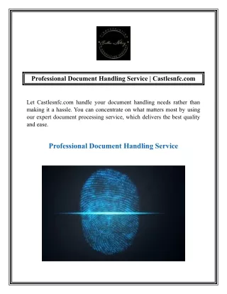 professional document handling service castlesnfc