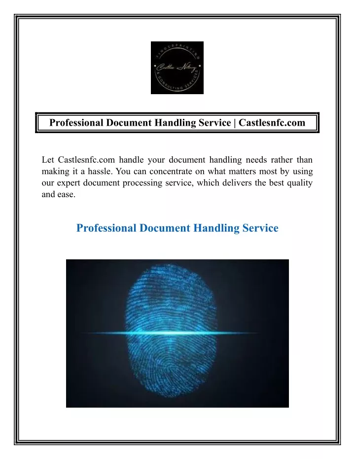 professional document handling service castlesnfc