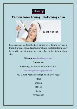carbon laser toning relooking co in