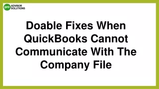doable fixes when quickbooks cannot communicate
