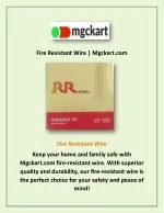 Fire Resistant Wire - slide 1