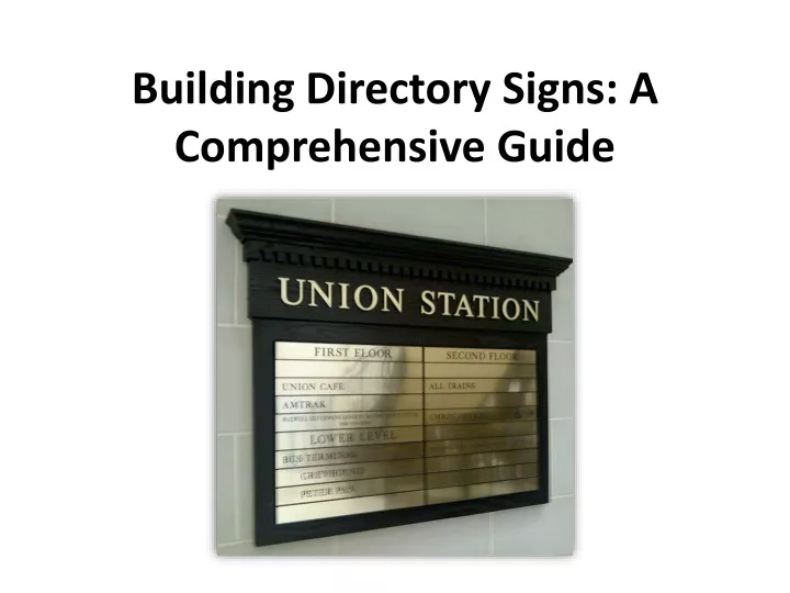 building directory signs a comprehensive guide