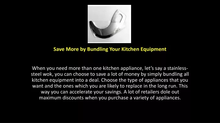 save more by bundling your kitchen equipment