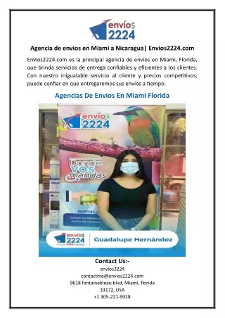 Agencia de envios en Miami a Nicaragua Envios2224.com