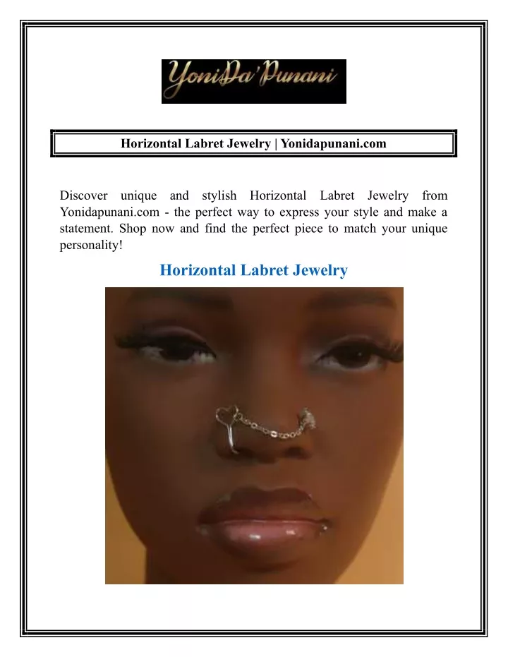 horizontal labret jewelry yonidapunani com