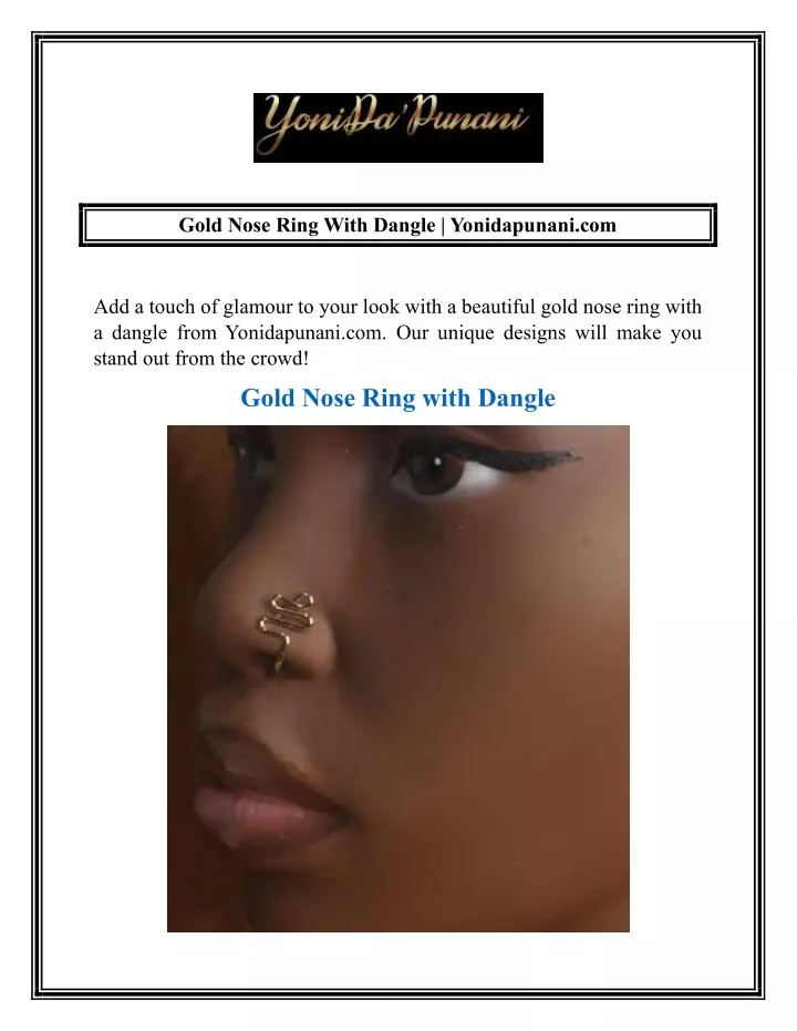 gold nose ring with dangle yonidapunani com