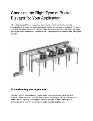 Choosing the Right Type of Bucket Elevator for Your Application
