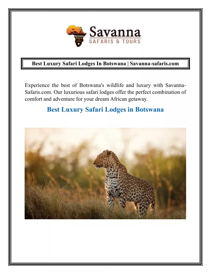 best luxury safari lodges in botswana savanna