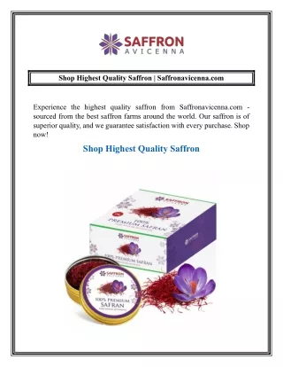 Shop Highest Quality Saffron  Saffronavicenna.com