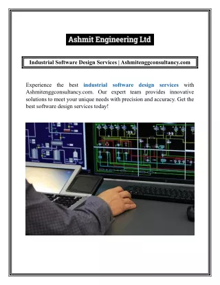 Industrial Software Design Services  Ashmitenggconsultancy.com