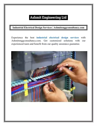 Industrial Electrical Design Services  Ashmitenggconsultancy.com