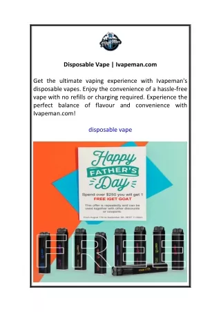 Disposable Vape | Ivapeman.com