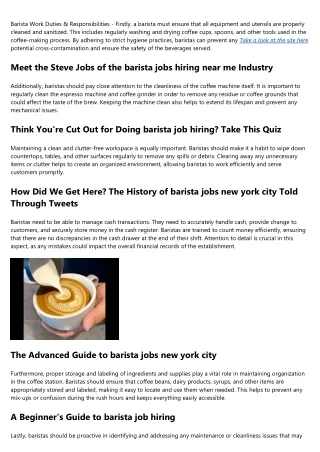 10 Meetups About part time barista jobs NYC You Should Attend