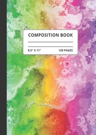 PDF Read Online Wide Ruled Composition notebook for students, girls Rainbow