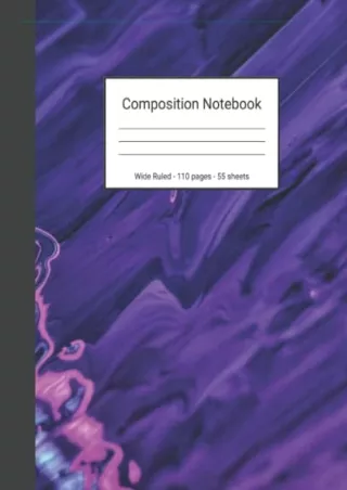 PDF/READ Composition Notebook: Wide Ruled Paper Notebook Journal - Purple A