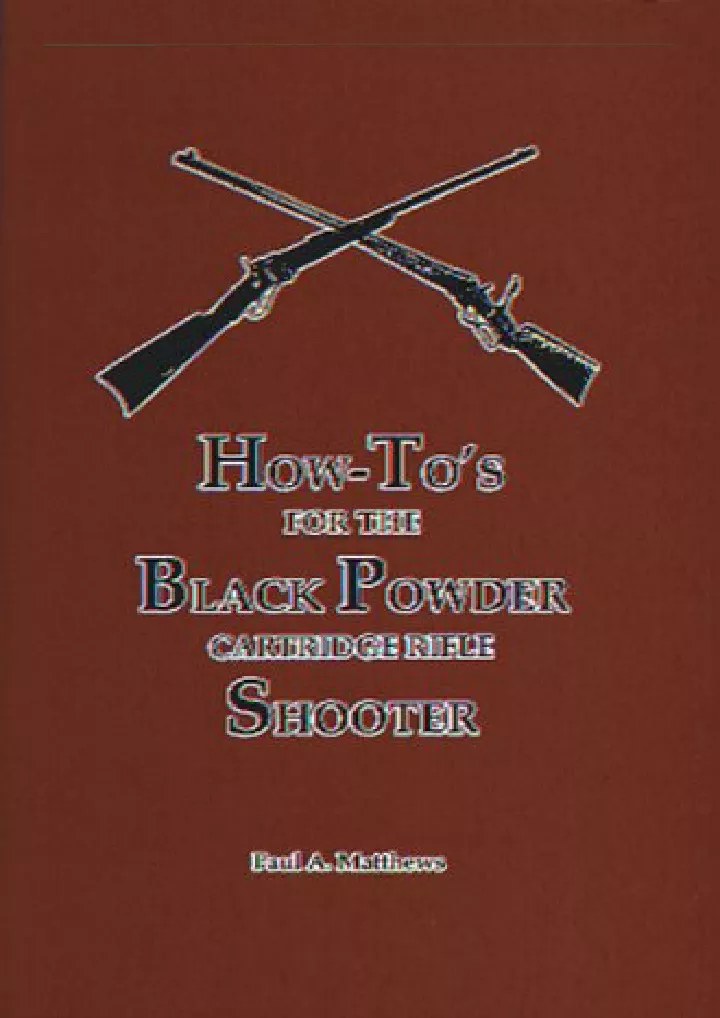 how to s for the black powder cartridge rifle