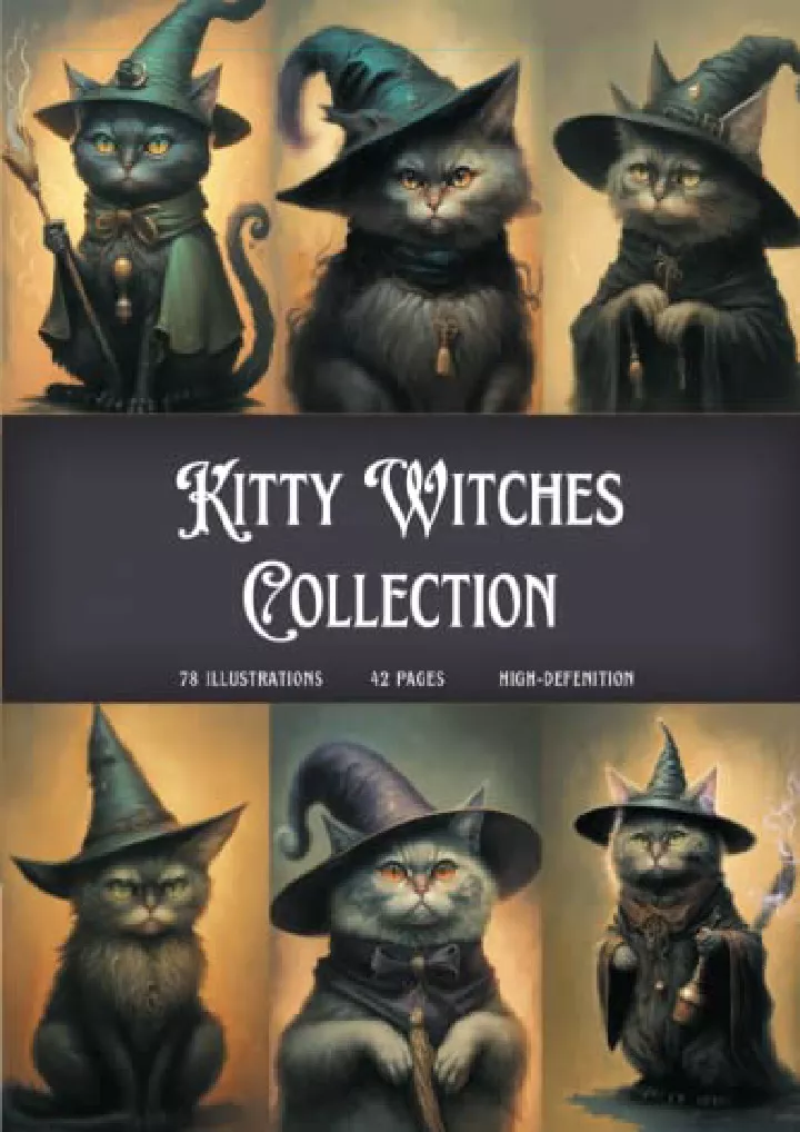 kitty witches collection cut out and collage