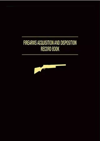 PDF BOOK DOWNLOAD Firearms Acquisition and Disposition Record Book full