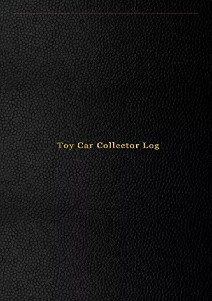 toy car collector log record keeping journal book