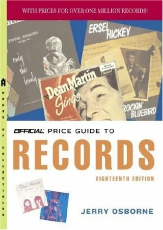 PDF BOOK DOWNLOAD The Official Price Guide to Records, 18th Edition full